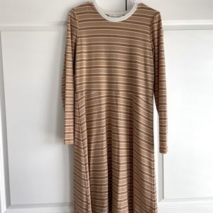 Downeast mustard yellow striped dress